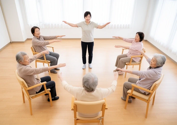 チェアダンスのレッスン中の様子